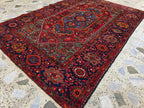 Handmade Afghan Wool Rug 6.10x4.2 ft: Vintage Tribal Oriental Carpet