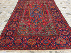 Handmade Afghan Wool Rug 6.10x4.2 ft: Vintage Tribal Oriental Carpet