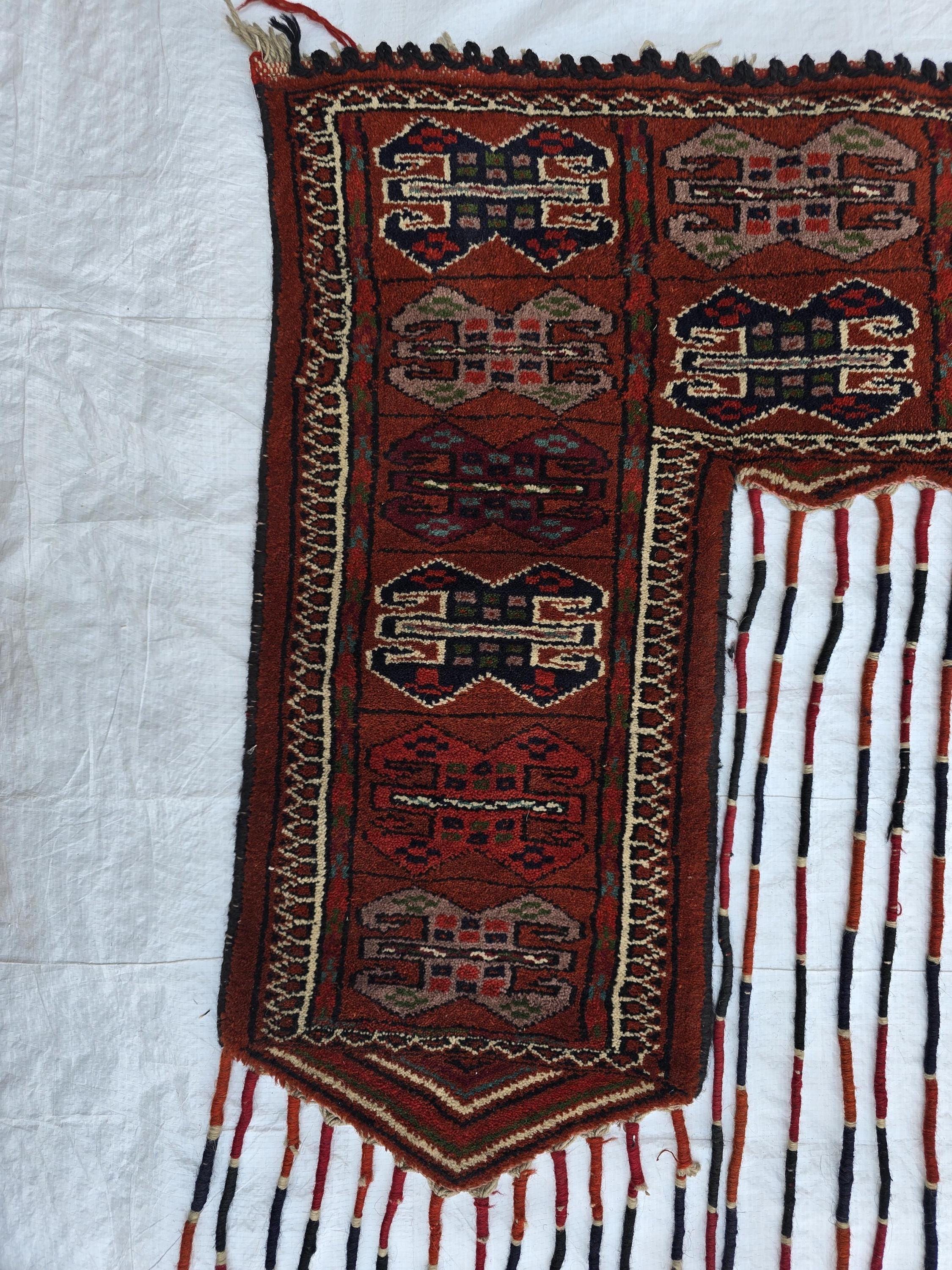 Wall Decor 4x7 Handwoven Afghan Tapestry Wool Turkmen Traditional Jalar, Tribal Bohemian Wall Hanging