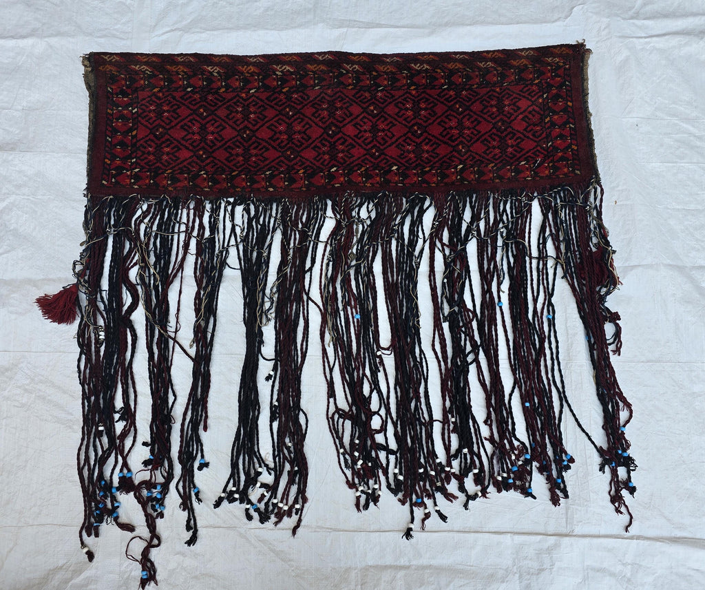 Wall Decor 4x3 Vintage Afghan Wool Tapestry Tribal Wall Hanging with Long Tassels