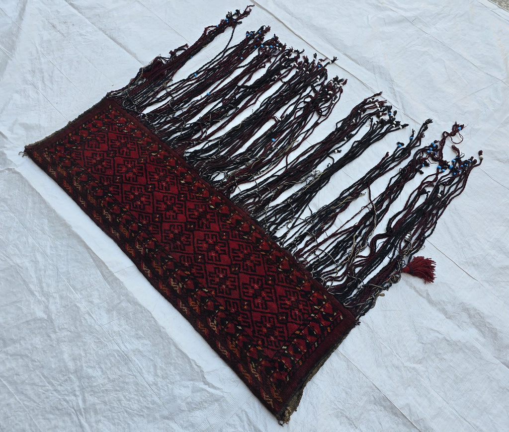 Wall Decor 4x3 Vintage Afghan Wool Tapestry Tribal Wall Hanging with Long Tassels