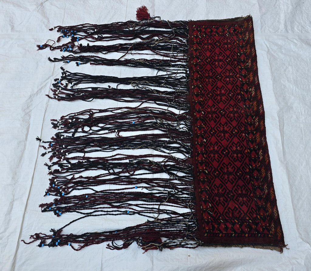 Wall Decor 4x3 Vintage Afghan Wool Tapestry Tribal Wall Hanging with Long Tassels