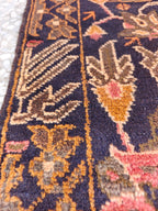 3x9 Ft Antique Baluchi Handmade Hallway Runner Rug | Turkmen Oriental Wool Carpet