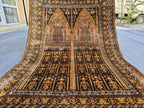 Silk Antique Prayer Rug 4×5 ft – Rare Vintage Handwoven Carpet