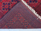 10×20 ft Oversize Red Navy Handmade Afghan Large Wool Rug, Conference Hall Carpet