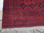10×20 ft Oversize Red Navy Handmade Afghan Large Wool Rug, Conference Hall Carpet