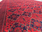 10×20 ft Oversize Red Navy Handmade Afghan Large Wool Rug, Conference Hall Carpet