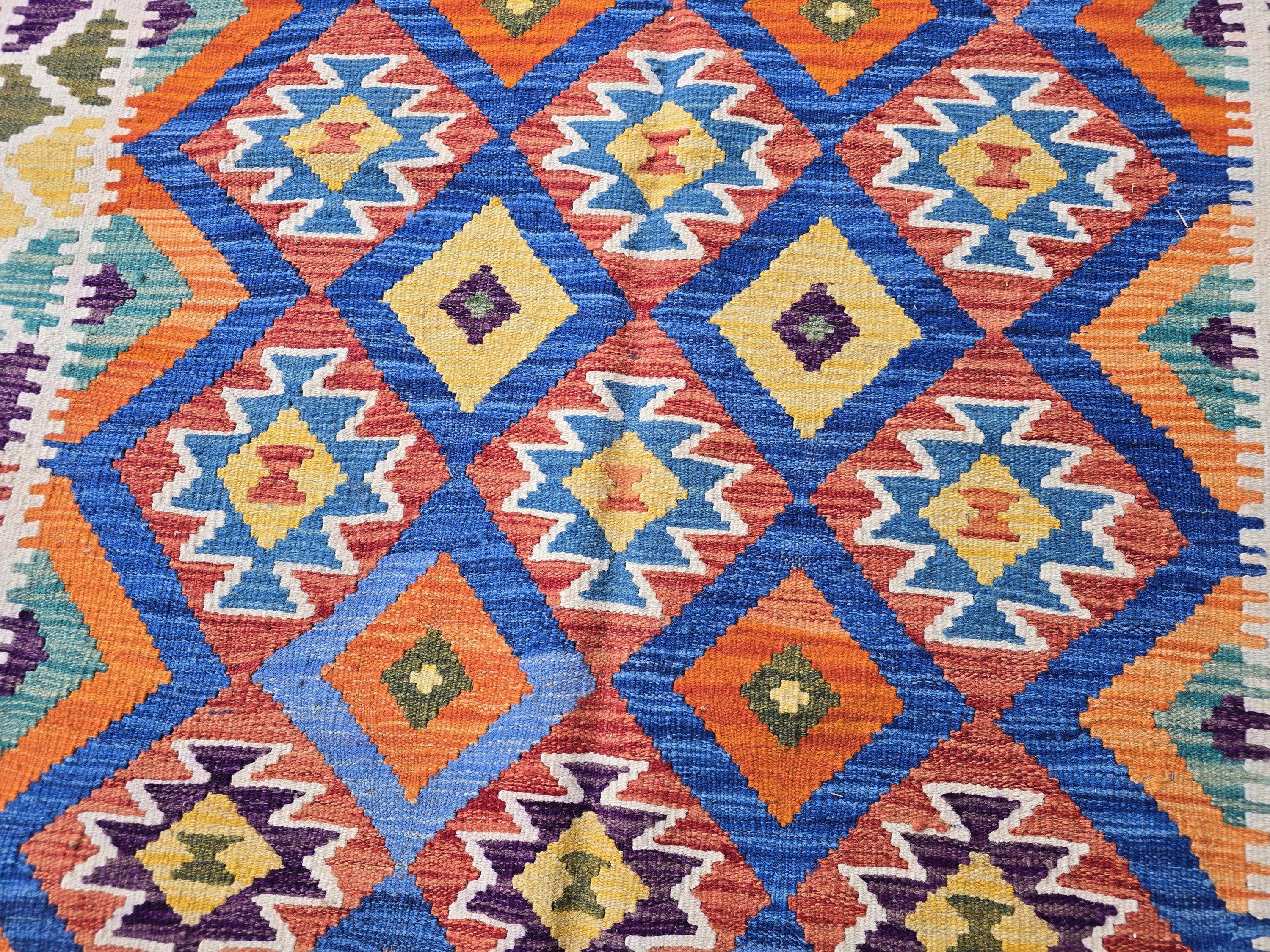 6x9 Ft Living Room Kilim Rug - Afghan Handmade Vibrant Rug, Antique Style Decor