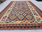 6x9 Ft Living Room Kilim Rug - Afghan Handmade Vibrant Rug, Antique Style Decor