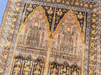 Silk Antique Prayer Rug 4×5 ft – Rare Vintage Handwoven Carpet