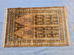 Silk Antique Prayer Rug 4×5 ft – Rare Vintage Handwoven Carpet