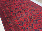 10×20 ft Oversize Red Navy Handmade Afghan Large Wool Rug, Conference Hall Carpet