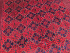 10×20 ft Oversize Red Navy Handmade Afghan Large Wool Rug, Conference Hall Carpet