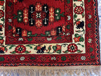 3×9 ft Antique Afghan Wool Runner Rug – Handmade Tribal Geometric Hallway Carpet
