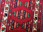 3×9 ft Antique Afghan Wool Runner Rug – Handmade Tribal Geometric Hallway Carpet