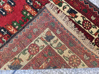 3×9 ft Antique Afghan Wool Runner Rug – Handmade Tribal Geometric Hallway Carpet