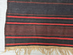 Antique Black Red Striped Kilim 3×6 ft – Handwoven Tribal Wool Runner, Vintage Flatweave Rug