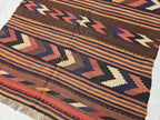 Antique Kilim Rug 5x6 Ft, Handwoven Wool Flatweave, Geometric Tribal Area Rug