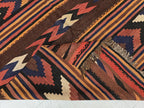 Antique Kilim Rug 5x6 Ft, Handwoven Wool Flatweave, Geometric Tribal Area Rug