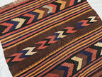 Antique Kilim Rug 5x6 Ft, Handwoven Wool Flatweave, Geometric Tribal Area Rug
