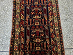 3x9 ft Antique Ali Hoja Runner Rug – Dark Tribal Geometric Vintage Style