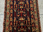 3x9 ft Antique Ali Hoja Runner Rug – Dark Tribal Geometric Vintage Style