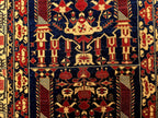 3x9 ft Antique Ali Hoja Runner Rug – Dark Tribal Geometric Vintage Style
