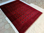 Extra Large Red Bokhara Style Rug 13x18 Ft, Traditional Geometric Oriental Carpet