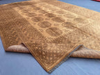 Antique Rug 6'7x9'4 ft Vintage Tribal Handmade Wool Rug Neutral Brown Living Room Carpet