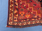 3'10x8'4 ft Rustic Red Antique Baluchi Rug, Handmade Tribal Wool Hallway Carpet