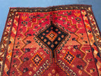 3'10x8'4 ft Rustic Red Antique Baluchi Rug, Handmade Tribal Wool Hallway Carpet