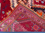 Antique Style Afghan Tribal Rug 4'5x6'10 ft – Handmade Red Geometric Vintage Area Rug