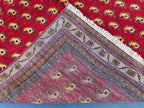 Paisley Design 4'7x8'1 Vintage Rug – Handmade Red Tribal Bokhara Style Wool Area Carpet