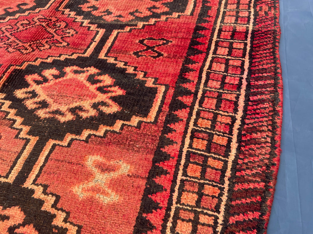 Antique Burn Orange 4.7x7.1 ft Handmade Wool Rug, Rustic Home Decor, Bedroom Carpet