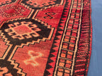 Antique Burn Orange 4.7x7.1 ft Handmade Wool Rug, Rustic Home Decor, Bedroom Carpet