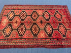 Antique Burn Orange 4.7x7.1 ft Handmade Wool Rug, Rustic Home Decor, Bedroom Carpet