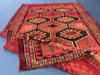Antique Burn Orange 4.7x7.1 ft Handmade Wool Rug, Rustic Home Decor, Bedroom Carpet