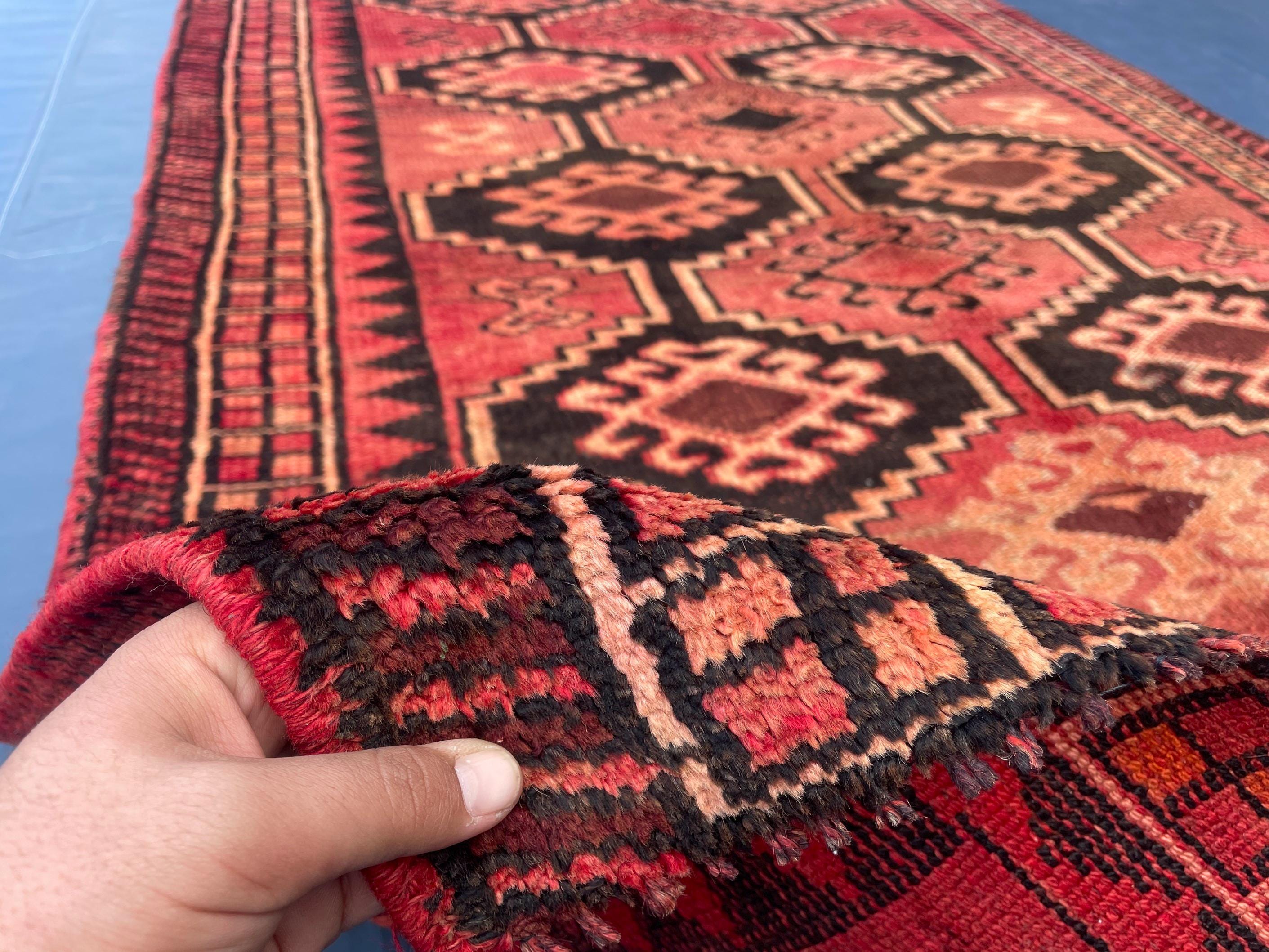 Antique Burn Orange 4.7x7.1 ft Handmade Wool Rug, Rustic Home Decor, Bedroom Carpet