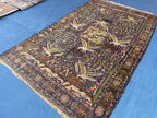 1920s Antique 4x7 ft Handwoven Wool Rug, Afghan Vintage Collectible Carpet