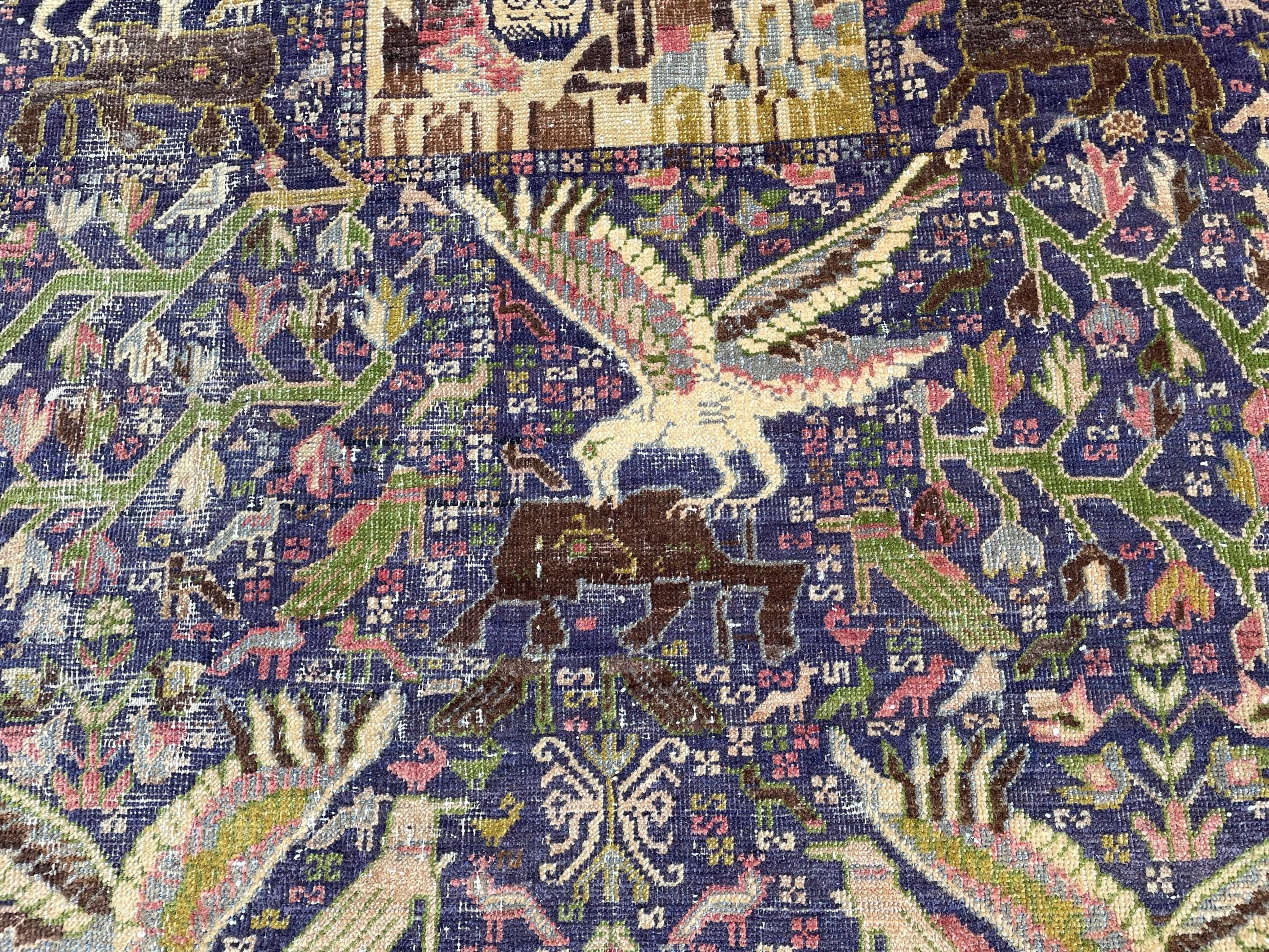1920s Antique 4x7 ft Handwoven Wool Rug, Afghan Vintage Collectible Carpet