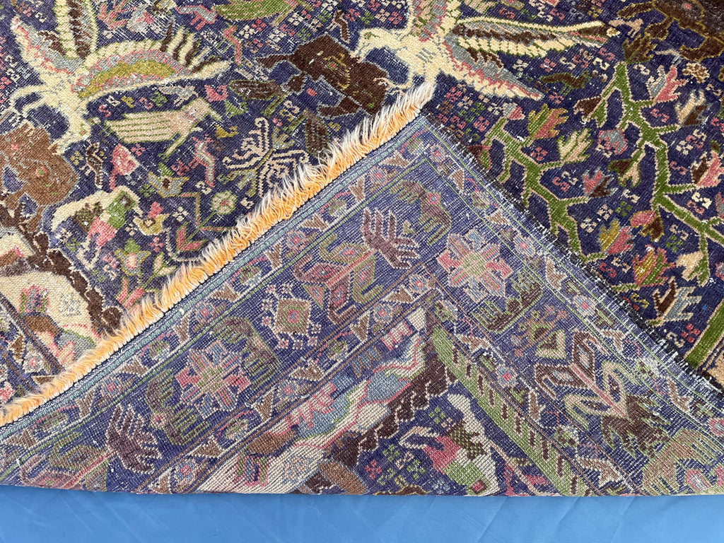 1920s Antique 4x7 ft Handwoven Wool Rug, Afghan Vintage Collectible Carpet