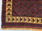 5x8 Ft Soft High Pile Antique Style Rug, Burgundy Tribal Geometric Area Carpet