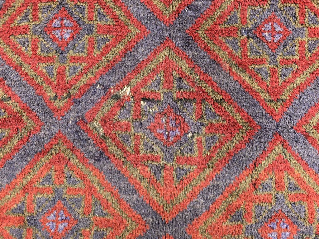 5x8 Ft Soft High Pile Antique Style Rug, Burgundy Tribal Geometric Area Carpet