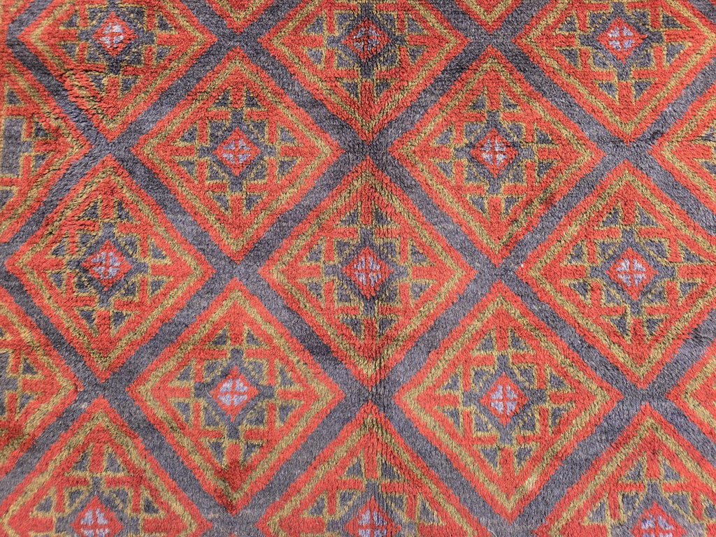 5x8 Ft Soft High Pile Antique Style Rug, Burgundy Tribal Geometric Area Carpet