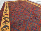 5x8 Ft Soft High Pile Antique Style Rug, Burgundy Tribal Geometric Area Carpet