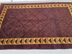 5x8 Ft Soft High Pile Antique Style Rug, Burgundy Tribal Geometric Area Carpet
