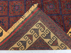 5x8 Ft Soft High Pile Antique Style Rug, Burgundy Tribal Geometric Area Carpet