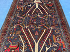 3.7x6.5 ft Tree of Life Handmade Afghan Wool Area Rug, Boho Bedroom Decor