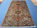 5x10 ft Vintage Afghan Handmade Wool Hallway Rug, Antique Living Room Carpet