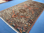 5x10 ft Vintage Afghan Handmade Wool Hallway Rug, Antique Living Room Carpet